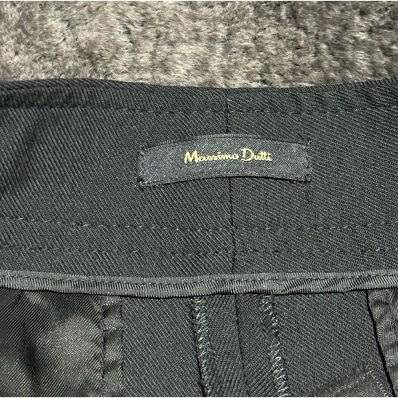 Massimo Dutti Women 10 Black Wool Blend High Rise Paperbag Dress Pants Pockets - Picture 3 of 12